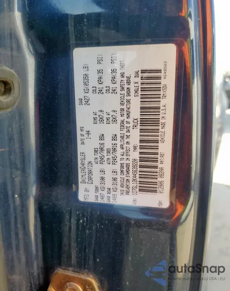 2004 Dodge Dakota Sxt from USA, damaged, VIN 1D7GL12K44S639220